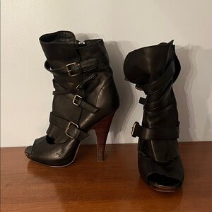 Bakers Black Strappy 5” Heeled Boots
